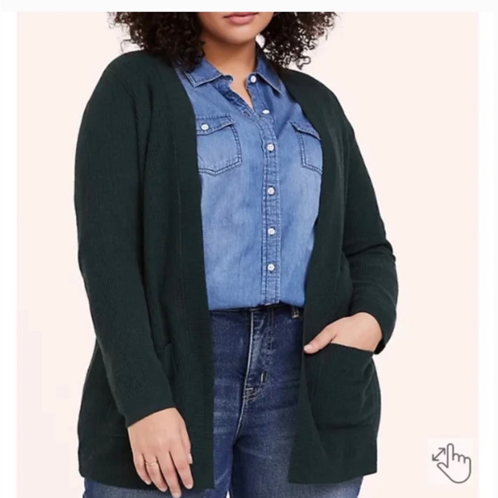 Torrid Open Front Rib Knit Cardigan